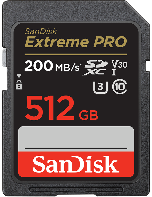 Tarjeta de Memoria SDXC SanDisk Extreme Pro, 512Gb, Clase 10 / UHS-1 U3 SDSDXXD-512G-GN4IN