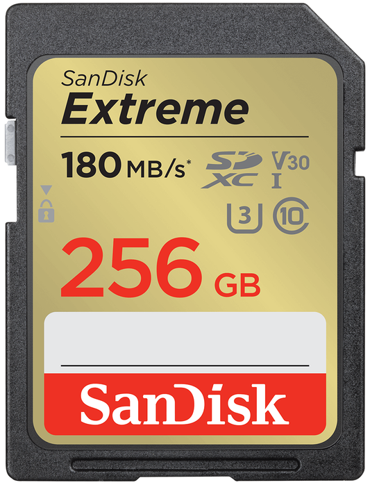 Tarjeta de Memoria SDXC SanDisk Extreme, 256Gb, Clase 10 / UHS-1 U3 SDSDXVV-256G-GNCIN