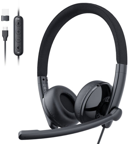Auricular Call Center USB-C / USB-A EMEET GeniusCall HS50, Negro