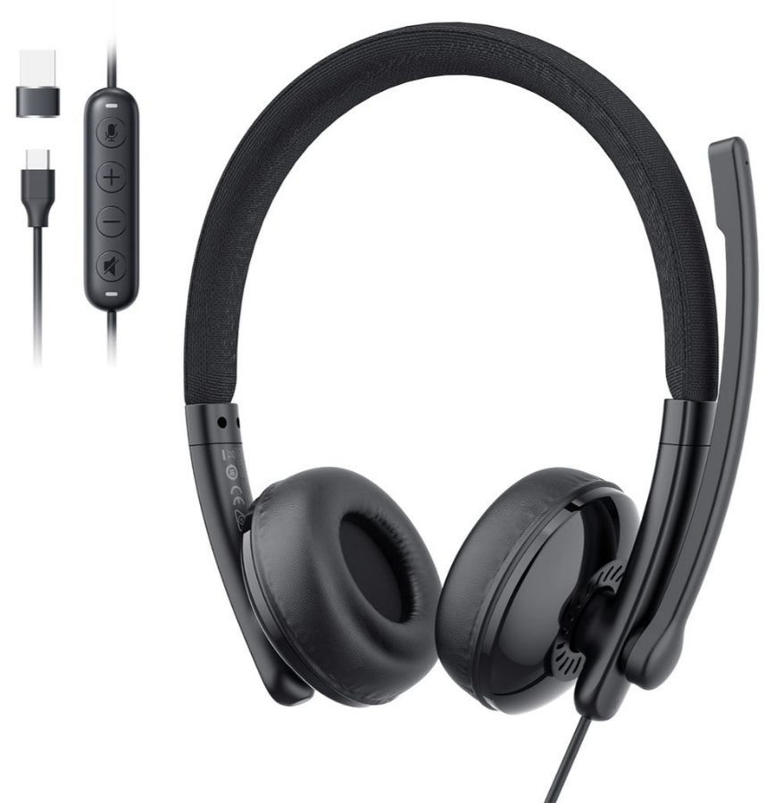 Auricular Call Center USB-C / USB-A EMEET GeniusCall HS50, Negro