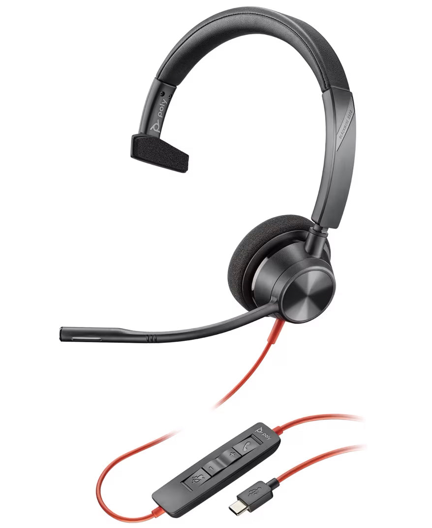 Auricular Call Center USB-C HP Poly Blackwire C3310, Negro 8X215AA