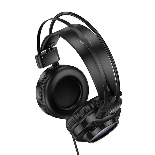 Auriculares Gaming 3.5mm HOCO W110, RGB, Negros
