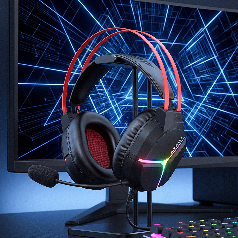 Auriculares Gaming 3.5mm Acefast H16, RGB, 2m, Negros