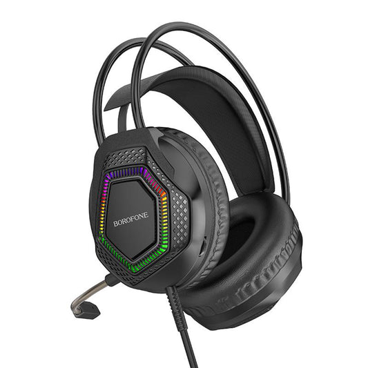 Auriculares Gaming 3.5mm Borofone BO105 Thunder, RGB, 2m, Negros