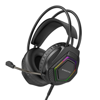 Auriculares Gaming 3.5mm Borofone BO105 Thunder, RGB, 2m, Negros