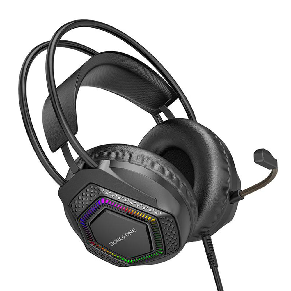 Auriculares Gaming 3.5mm Borofone BO105 Thunder, RGB, 2m, Negros