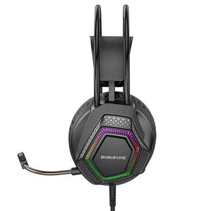 Auriculares Gaming 3.5mm Borofone BO105 Thunder, RGB, 2m, Negros