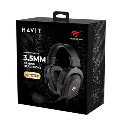 Auriculares Gaming 3.5mm HAVIT H2002E Pro, 2m, Negros