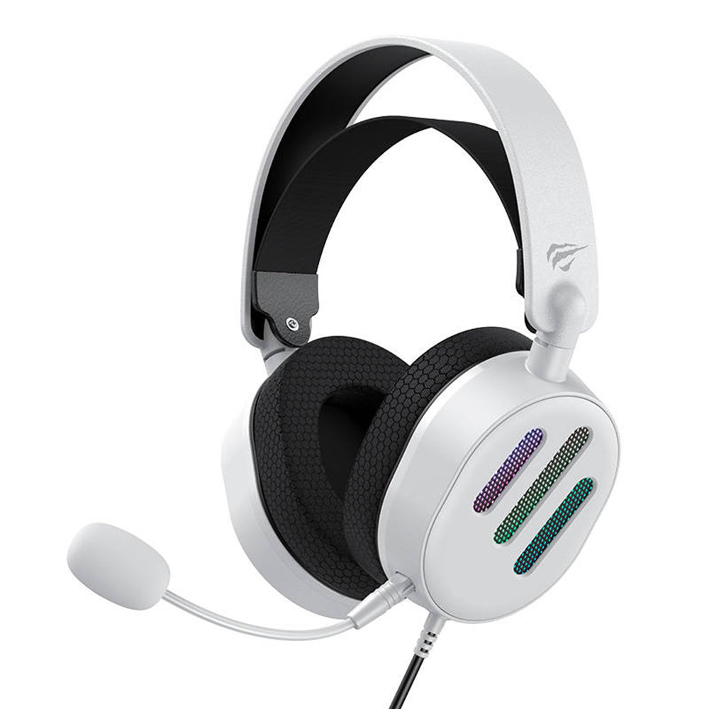 Auriculares Gaming 3.5mm HAVIT H2038U, RGB, 2.1m, Blancos