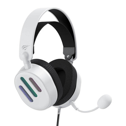 Auriculares Gaming 3.5mm HAVIT H2038U, RGB, 2.1m, Blancos