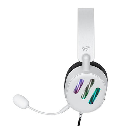 Auriculares Gaming 3.5mm HAVIT H2038U, RGB, 2.1m, Blancos
