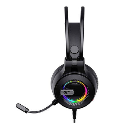 Auriculares Gaming 3.5mm HAVIT H2040d, RGB, 2.1m, Negros