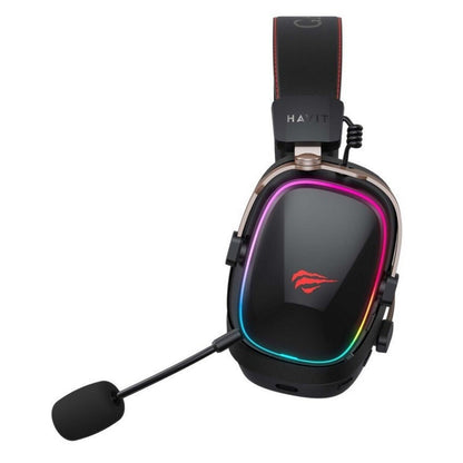 Auriculares Gaming Inalámbricos HAVIT H2039BG, RGB, BT / Wi-Fi / Cableado, Negro Ocre