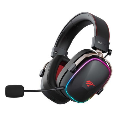 Auriculares Gaming Inalámbricos HAVIT H2039BG, RGB, BT / Wi-Fi / Cableado, Negro Ocre