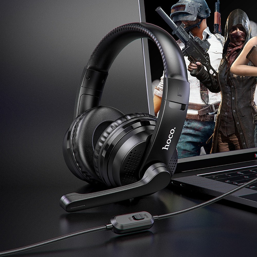 Auriculares Gaming 3.5mm HOCO W103, Negros