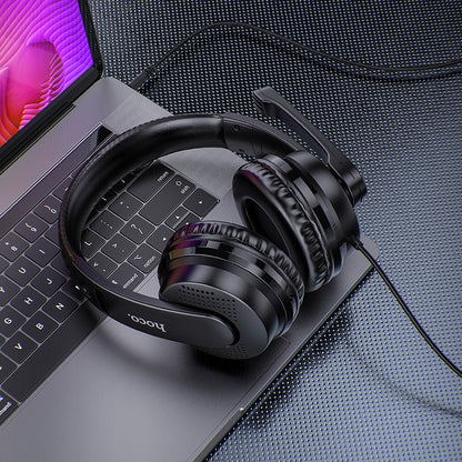 Auriculares Gaming 3.5mm HOCO W103, Negros