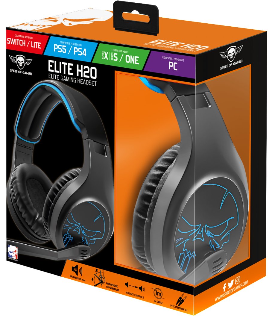 Auriculares de 3,5 mm Spirit of Gamer ELITE-H20, negro MIC-EH20