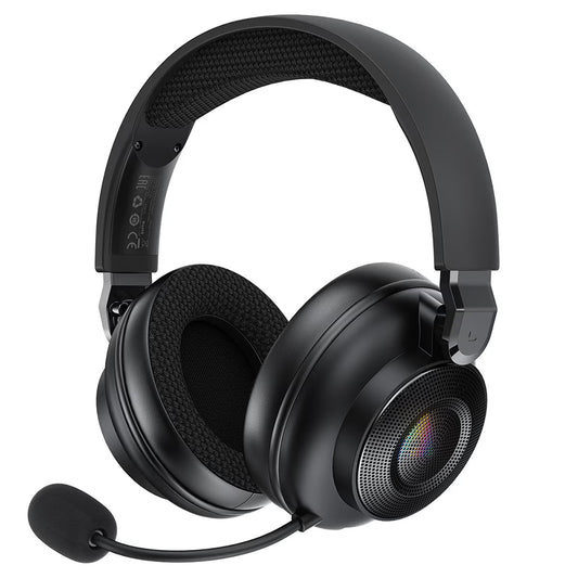 Auriculares Gaming Inalámbricos Acefast H15, RGB, BT / Wi-FI / Cableados, Negros