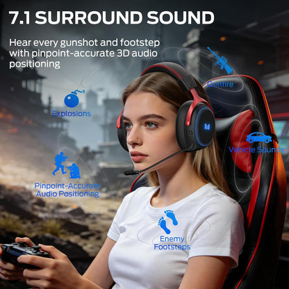 Auriculares Gaming Inalámbricos Monster Mission 350, BT / Wi-Fi / Con Cable, Negros