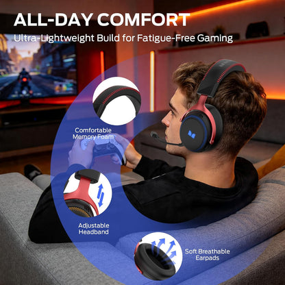 Auriculares Gaming Inalámbricos Monster Mission 350, BT / Wi-Fi / Con Cable, Negros