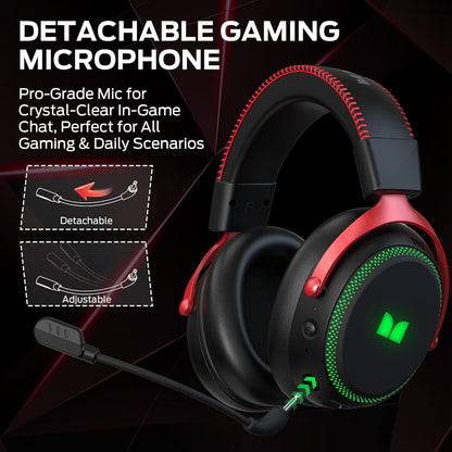 Auriculares Gaming Inalámbricos Monster Mission 350, BT / Wi-Fi / Con Cable, Negros