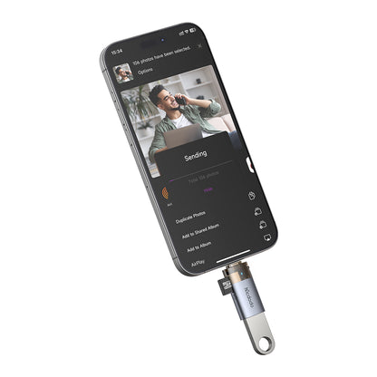 Lector de Tarjetas Lightning McDodo OT-7850, USB-A (OTG) - microSD, Negro