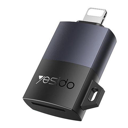 Lector de Tarjetas Lightning Yesido GS38, microSD, Gris, Reacondicionado