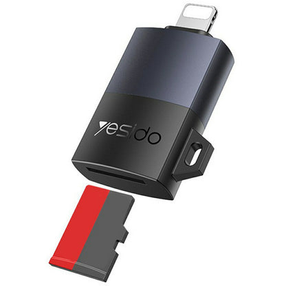 Lector de Tarjetas Lightning Yesido GS38, microSD, Gris, Reacondicionado