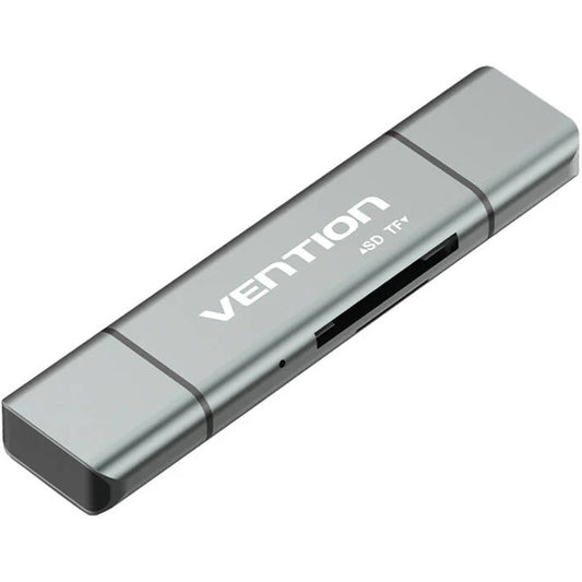 Lector de Tarjetas USB / USB-C / microUSB Vention, SD - microSD, Gris CCJH0