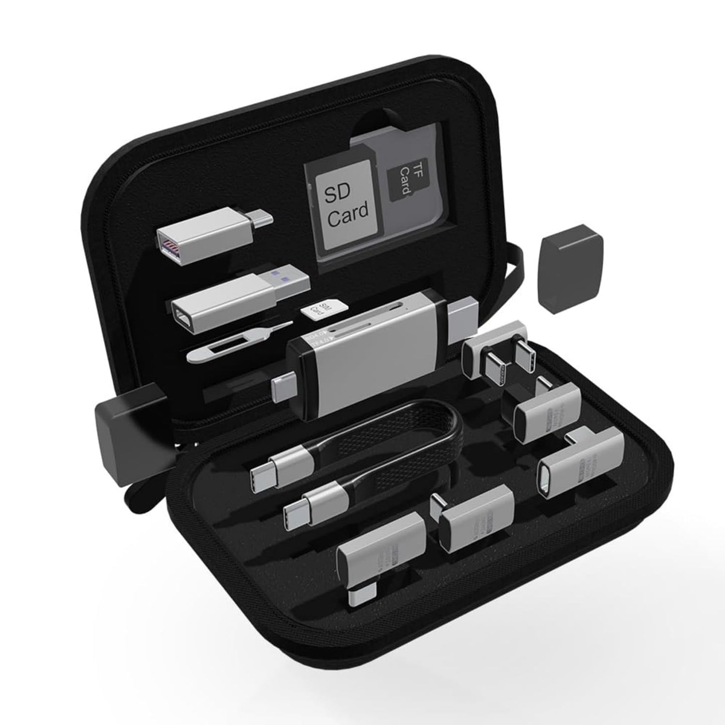 Lector de Tarjetas USB / USB-C OEM OmniLink Pro-003 Travel, 10en1, Gris