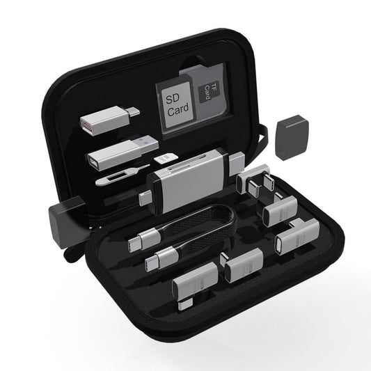 Lector de Tarjetas USB / USB-C OEM OmniLink Pro-003 Travel, 10en1, Gris