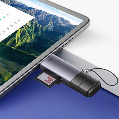 Lector de tarjetas USB / USB-C Baseus Lite, SD - microSD, Gris WKQX060113 