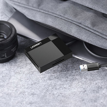 Lector de tarjetas USB 3.0 UGREEN CR125, SD - microSD - CF - MS, Negro