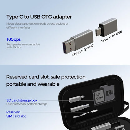Lector de Tarjetas USB / USB-C OEM OmniLink Pro-003 Travel, 10en1, Gris