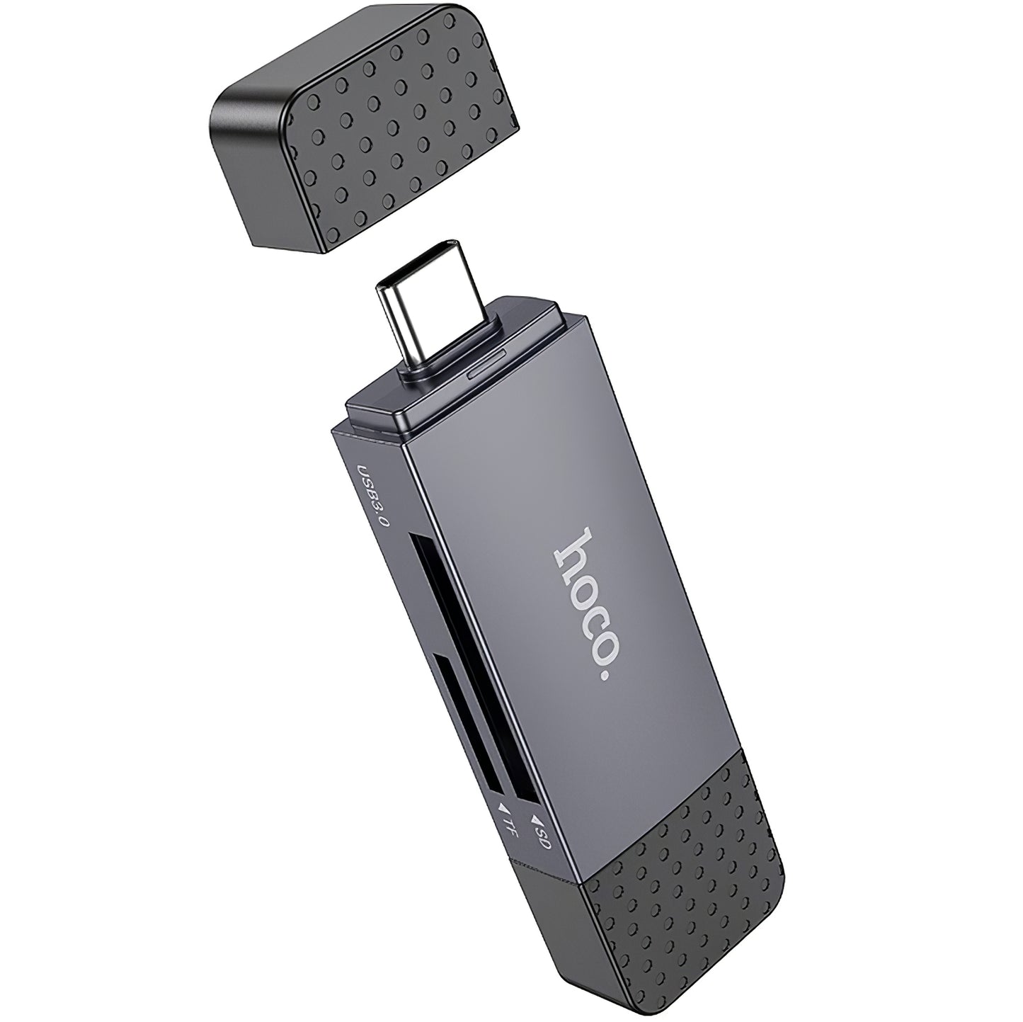 Lector de tarjetas USB / USB-C HOCO HB45, SD - microSD, USB 2.0, Gris 