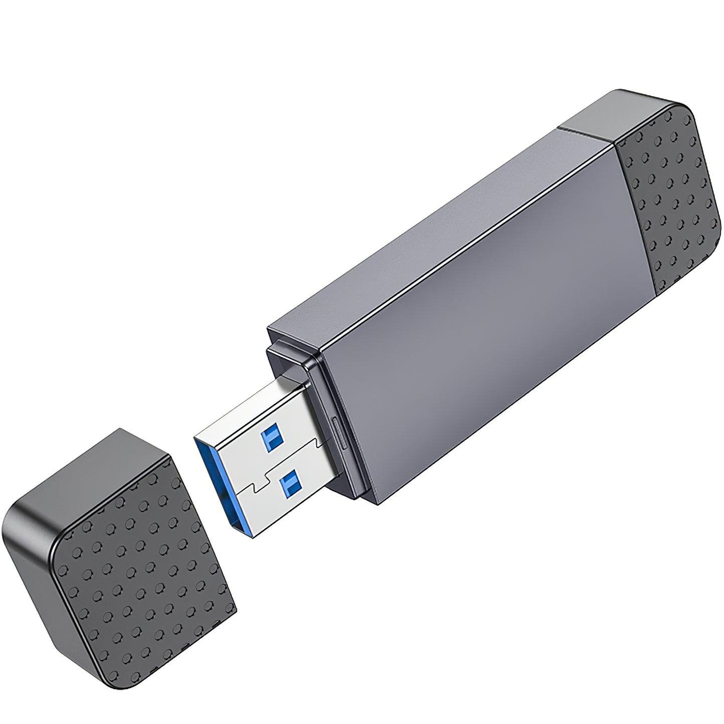 Lector de tarjetas USB / USB-C HOCO HB45, SD - microSD, USB 2.0, Gris 