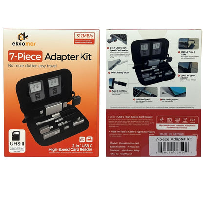 Lector de Tarjetas USB / USB-C OEM OmniLink Pro-002 Travel, 7en1, Gris