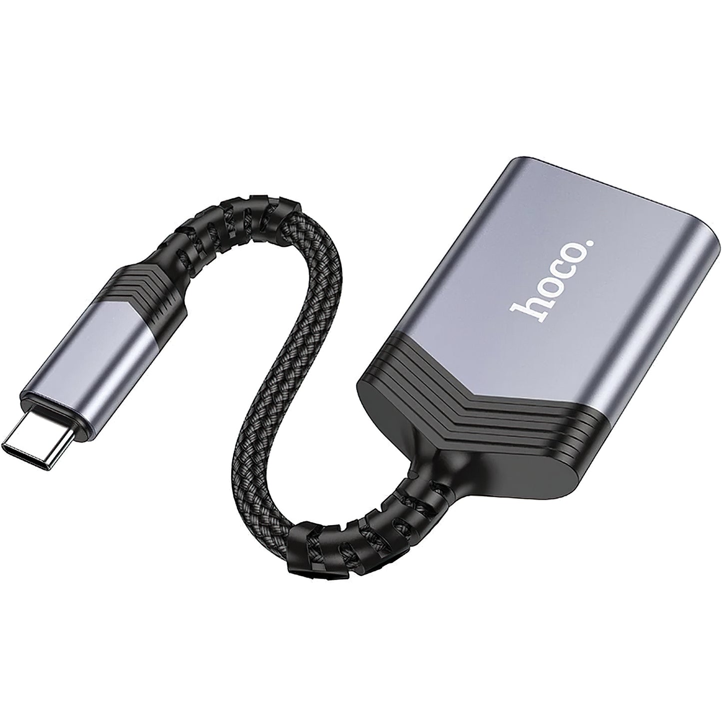 Lector de tarjetas USB-C HOCO UA25, SD - microSD, Gris 