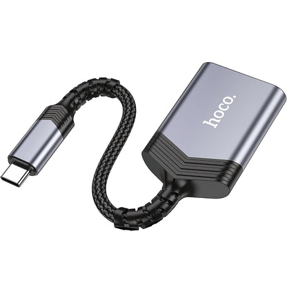 Lector de tarjetas USB-C HOCO UA25, SD - microSD, Gris 