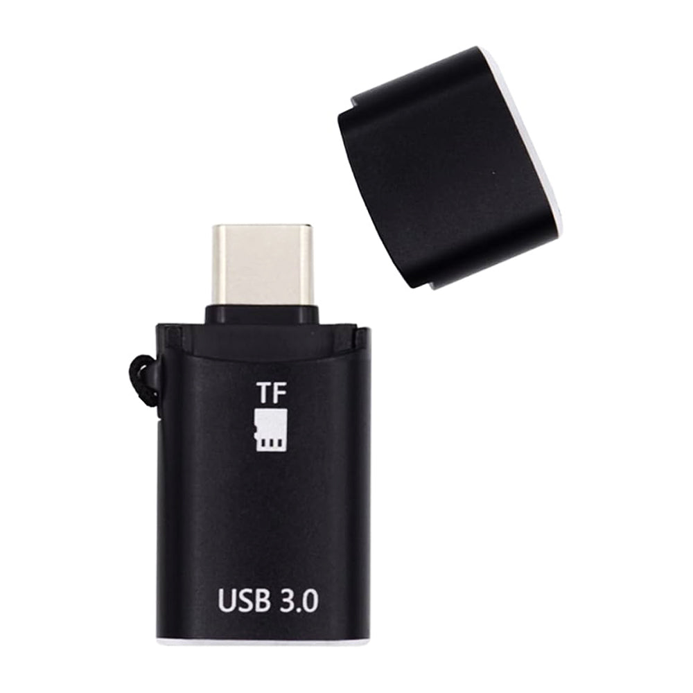 Lector de Tarjetas USB-C Techsuit AluVoltX, USB-A (OTG) - microSD, Negro