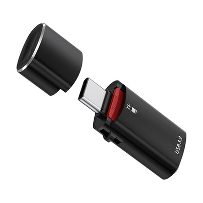 Lector de Tarjetas USB-C Techsuit AluVoltX, USB-A (OTG) - microSD, Negro