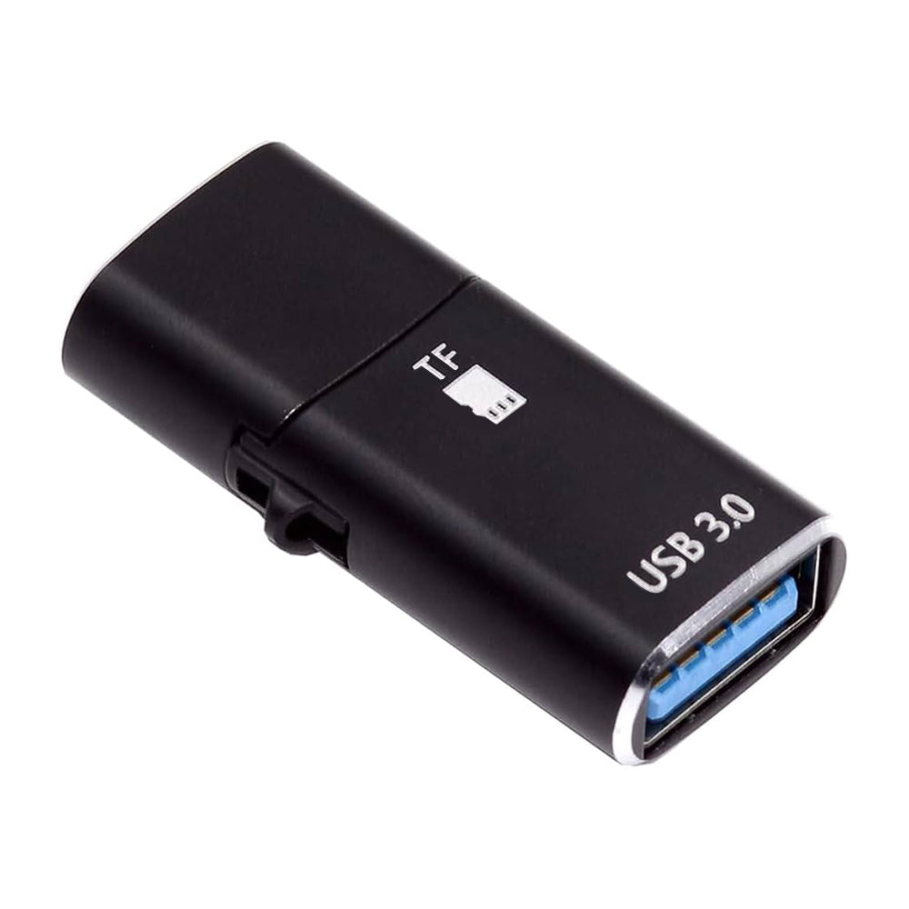 Lector de Tarjetas USB-C Techsuit AluVoltX, USB-A (OTG) - microSD, Negro