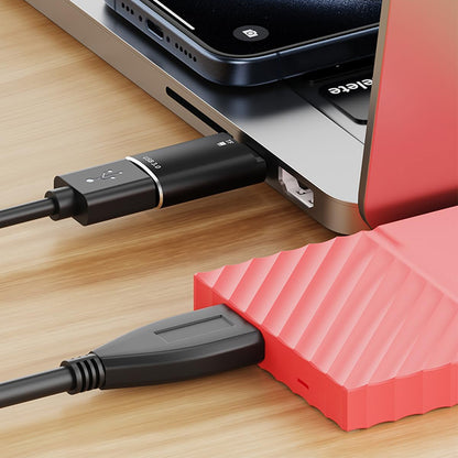 Lector de Tarjetas USB-C Techsuit AluVoltX, USB-A (OTG) - microSD, Negro