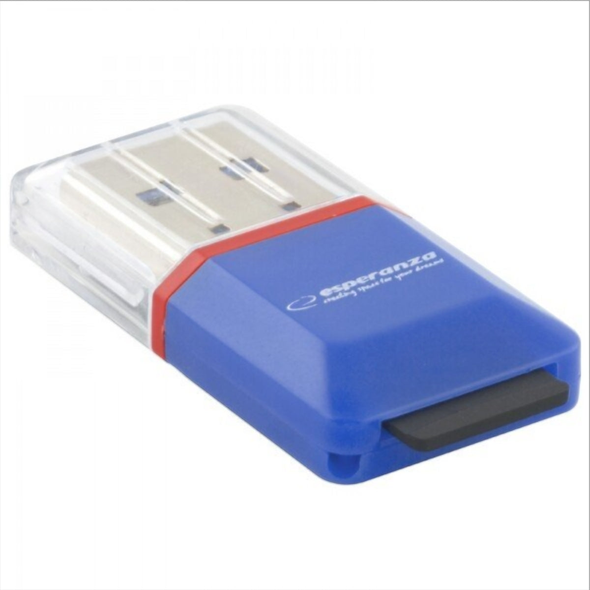 Lector de Tarjetas USB Esperanza EA134B, microSD, Azul