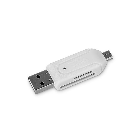 Lector de Tarjetas USB / microUSB Forever, SD - microSD, Blanco