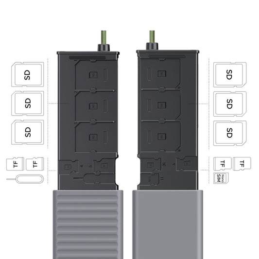 Lector de Tarjetas USB / USB-C con Organizador UGREEN CM856 (55899), 2 x SD - microSD, Gris
