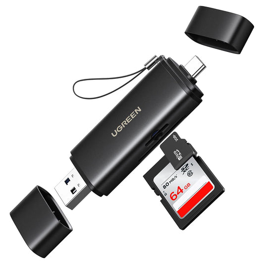 Lector de tarjetas USB / USB-C UGREEN CM803 (65024), SD - microSD, Negro