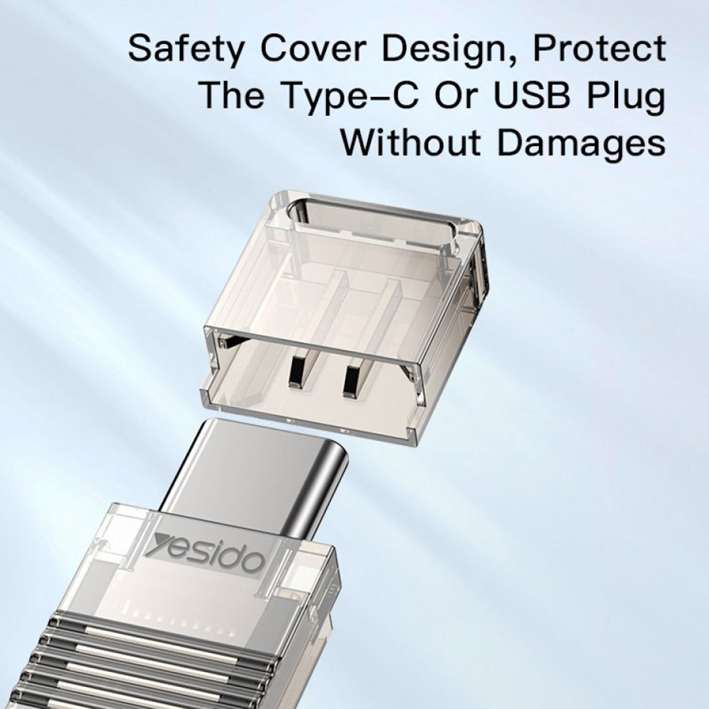 Lector de tarjetas USB / USB-C Yesido GS21, microSD, Transparente