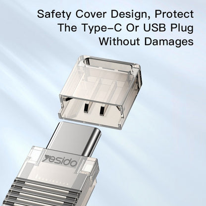 Lector de tarjetas USB / USB-C Yesido GS21, microSD, Transparente