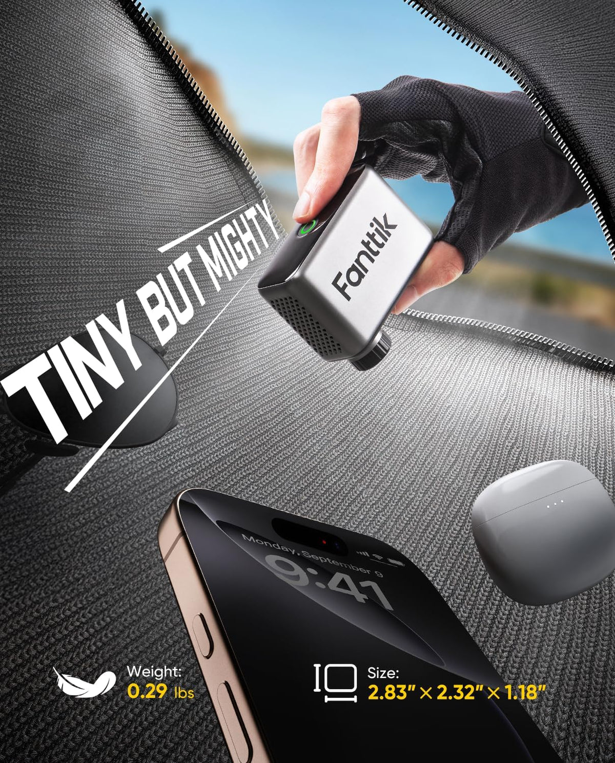Compresor para bicicleta Fanttik X10 Ace Tiny, gris